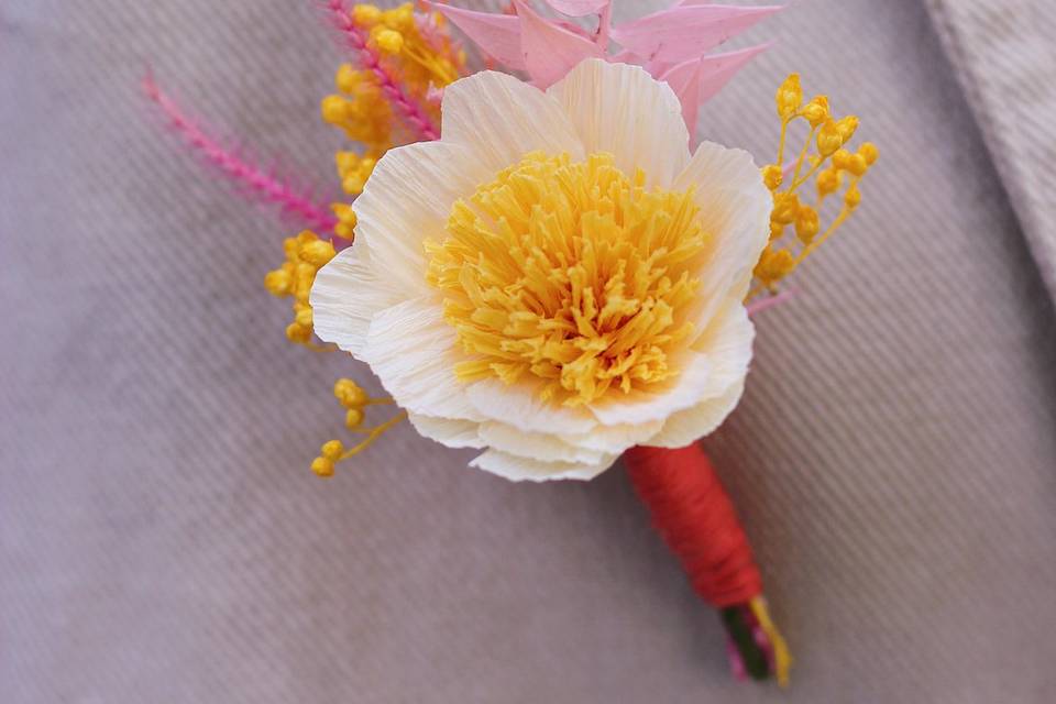 Boutonnière papier et séché