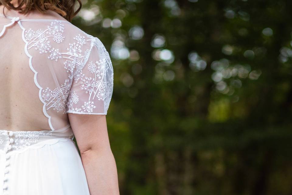 Bracelet et bouquet mariée
