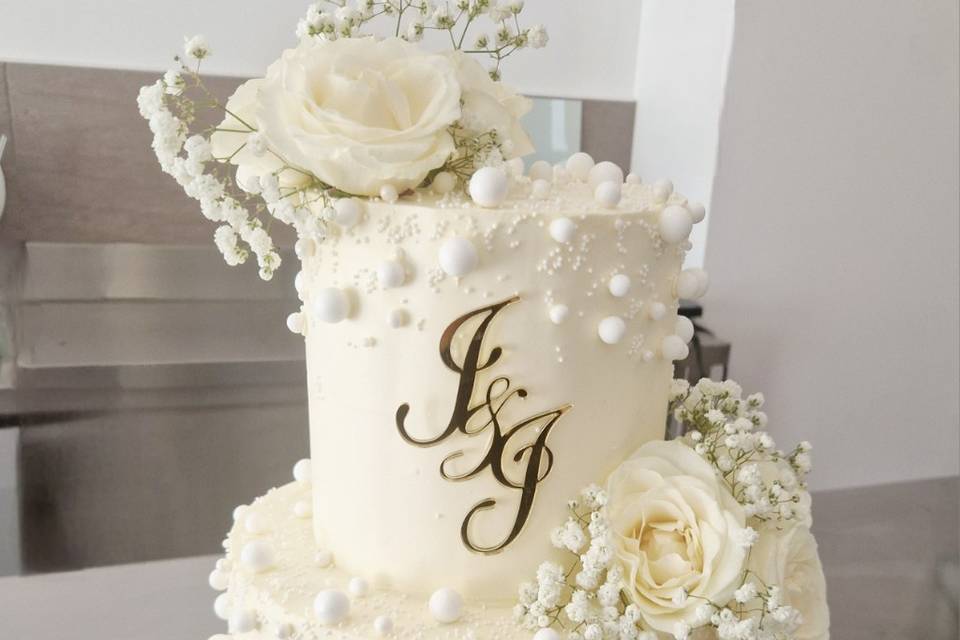 Wedding  cake avec perles