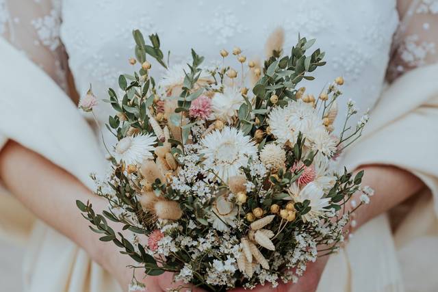 Bouquet mariée fleurs séchées