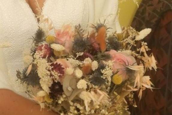 Bouquet mariée fleurs séchées