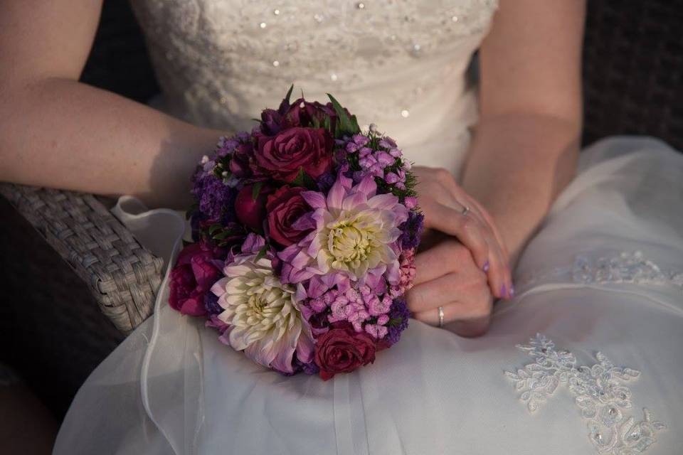 Bouquet de mariée parme