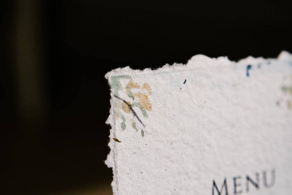 Détail menu de mariage
