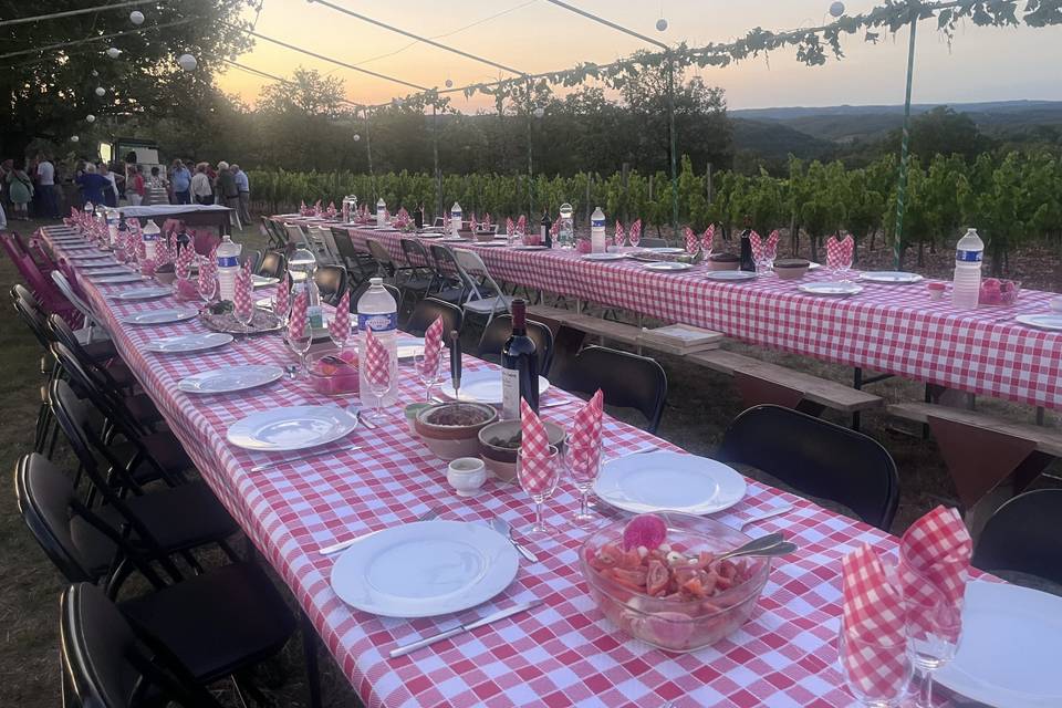 Repas dans les vignes