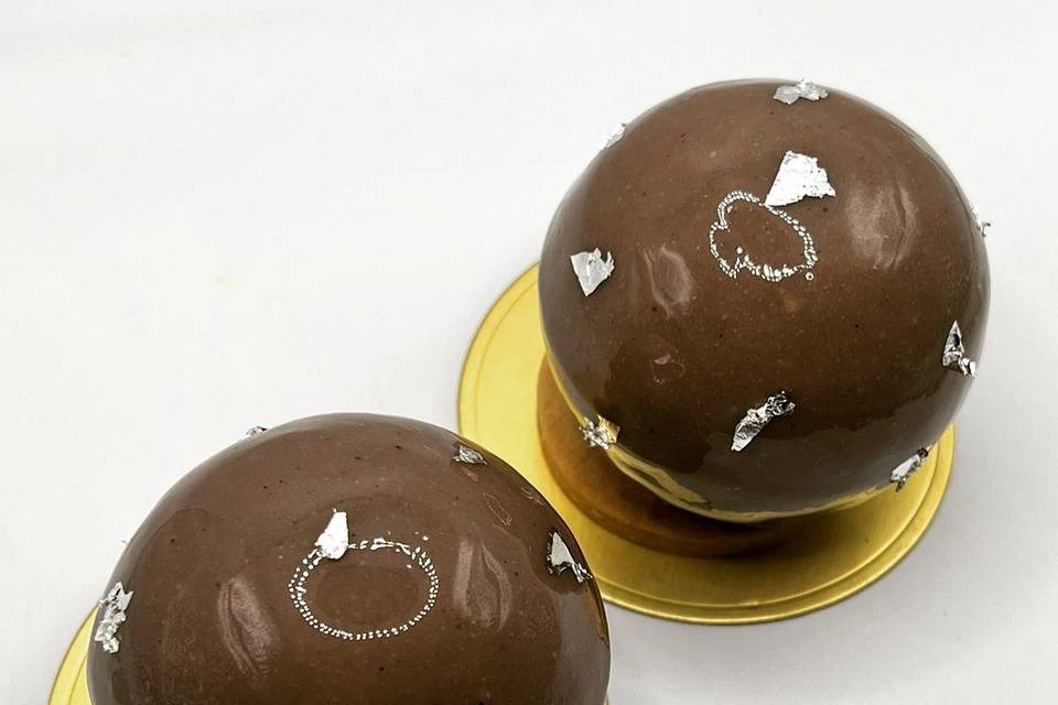Entremet sphère miroir
