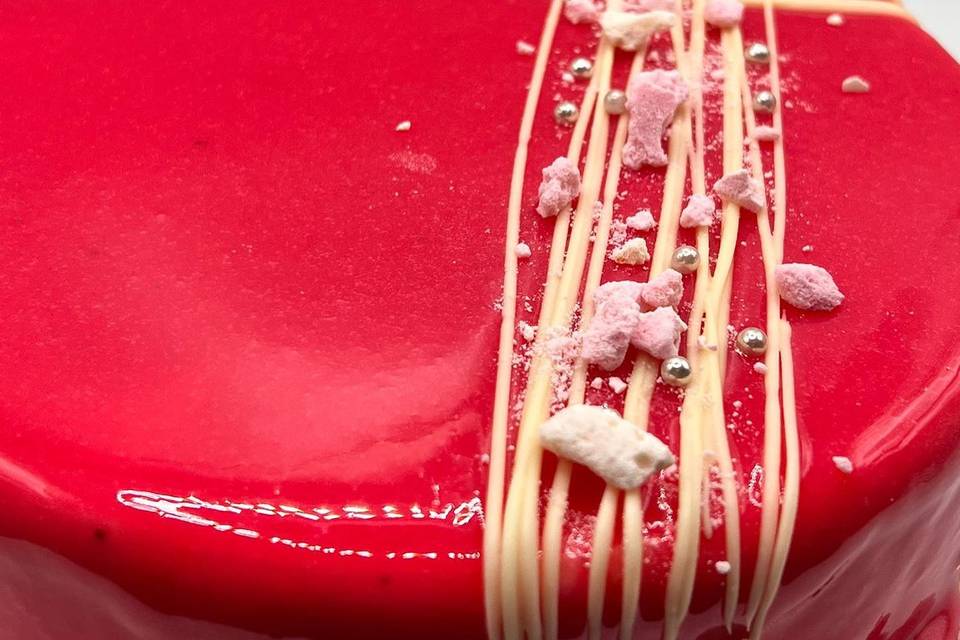 Entremet framboise miroir