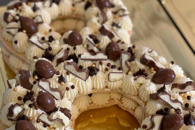 Number cake choco-vanille