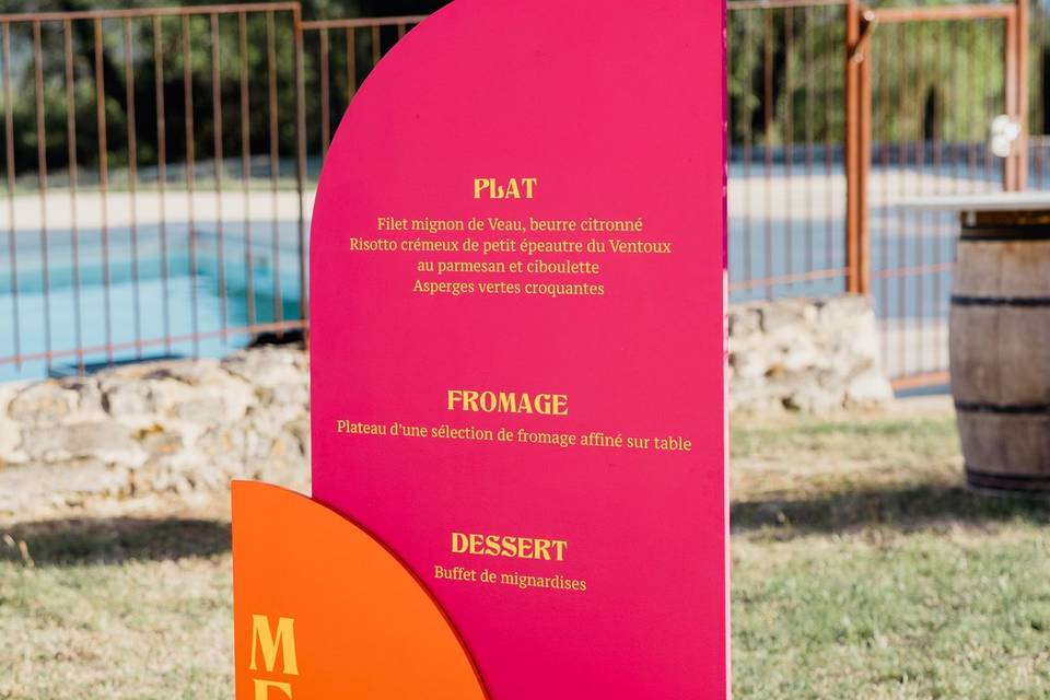 Panneau Menu