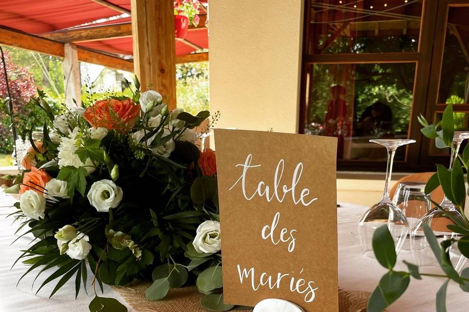 Table des mariés