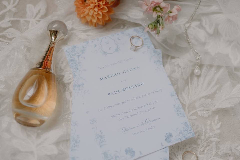 Flat lay mariage