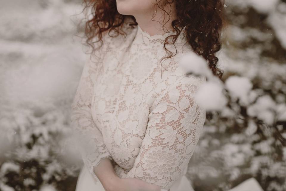 Portrait mariée hiver