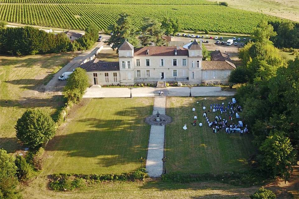 Photo aerienne chateau Blesignac