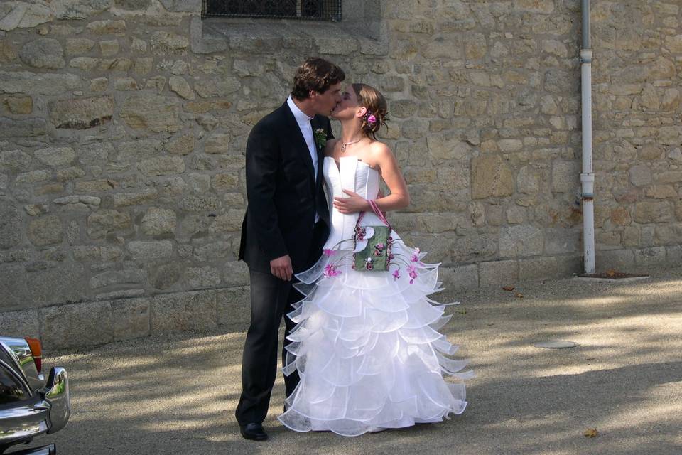 Robe de mariée pétales