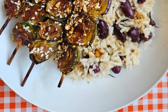 Brochettes chou teriyaki