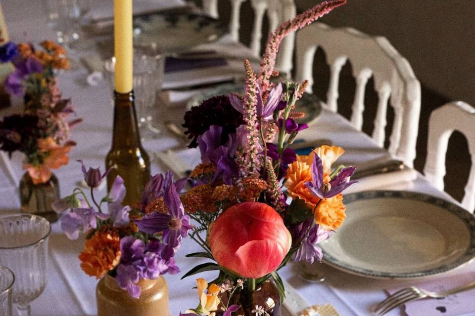 Fiole soliflores mariage
