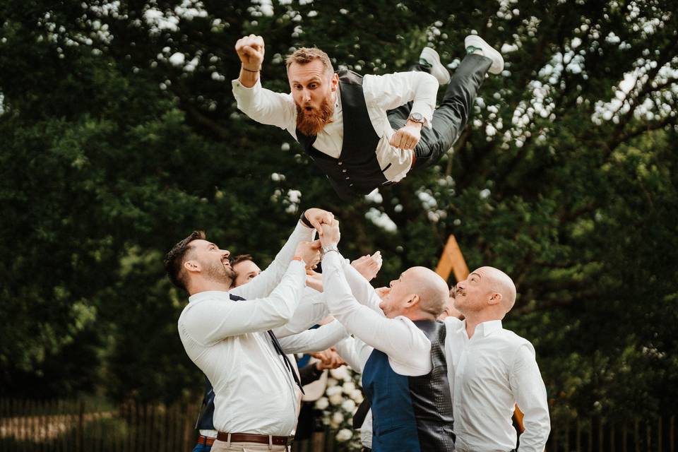 Photo fun groupe mariage