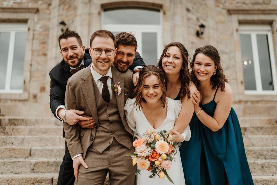 Photo fun groupe mariage