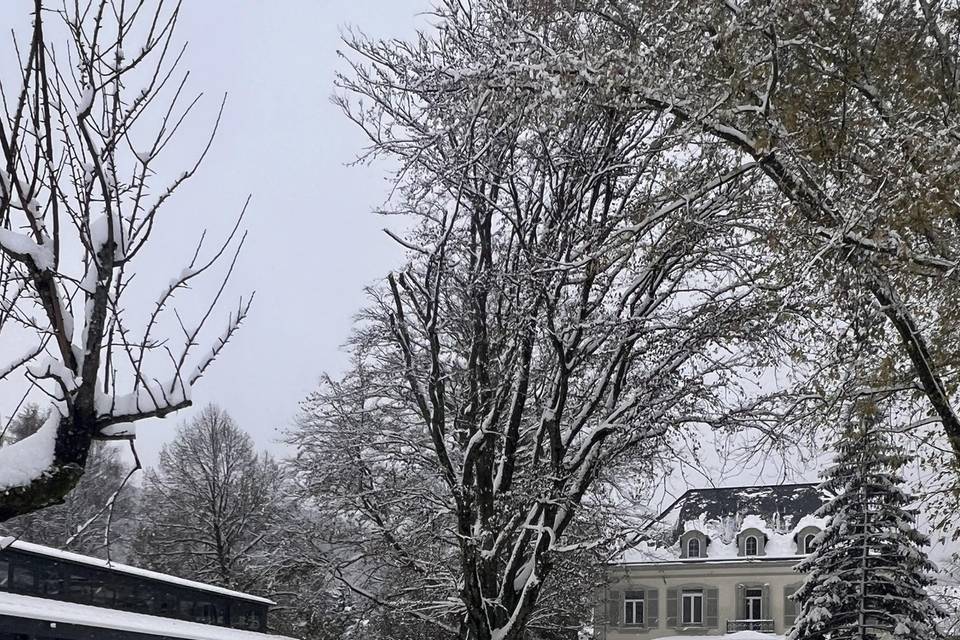 Le parc sous la neige