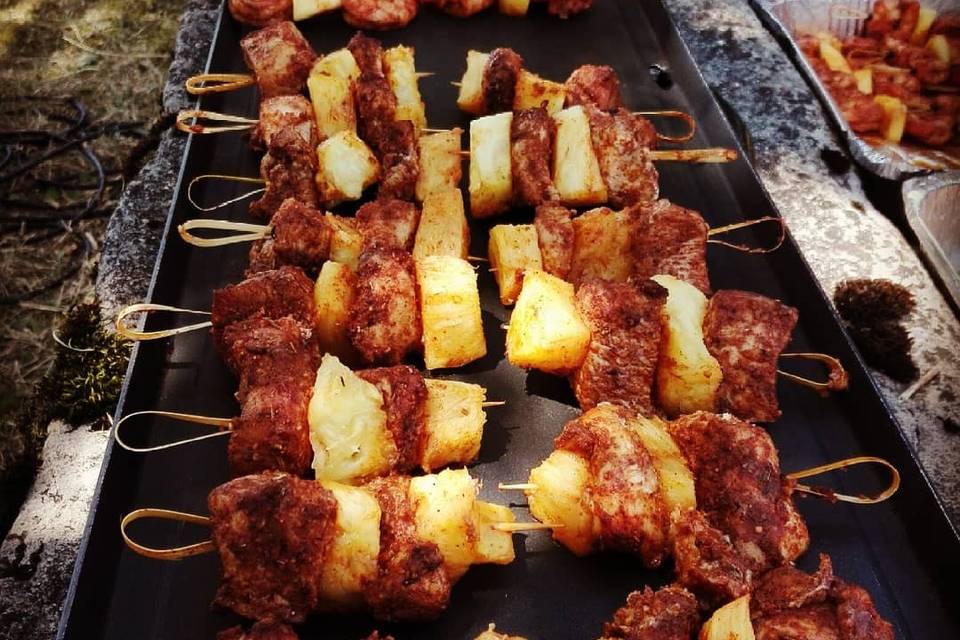 Mini brochette poulet ananas