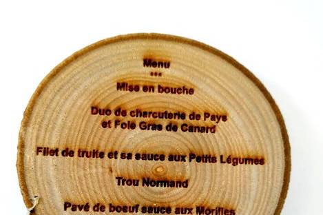 Votre menu sur rondin