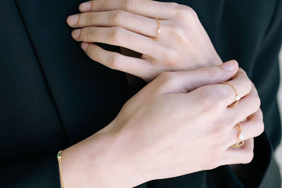 Bague en perles de culture