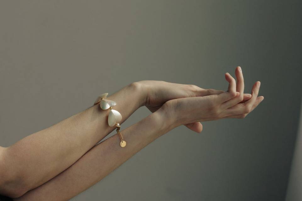 Bracelet nacre et coeur Judith