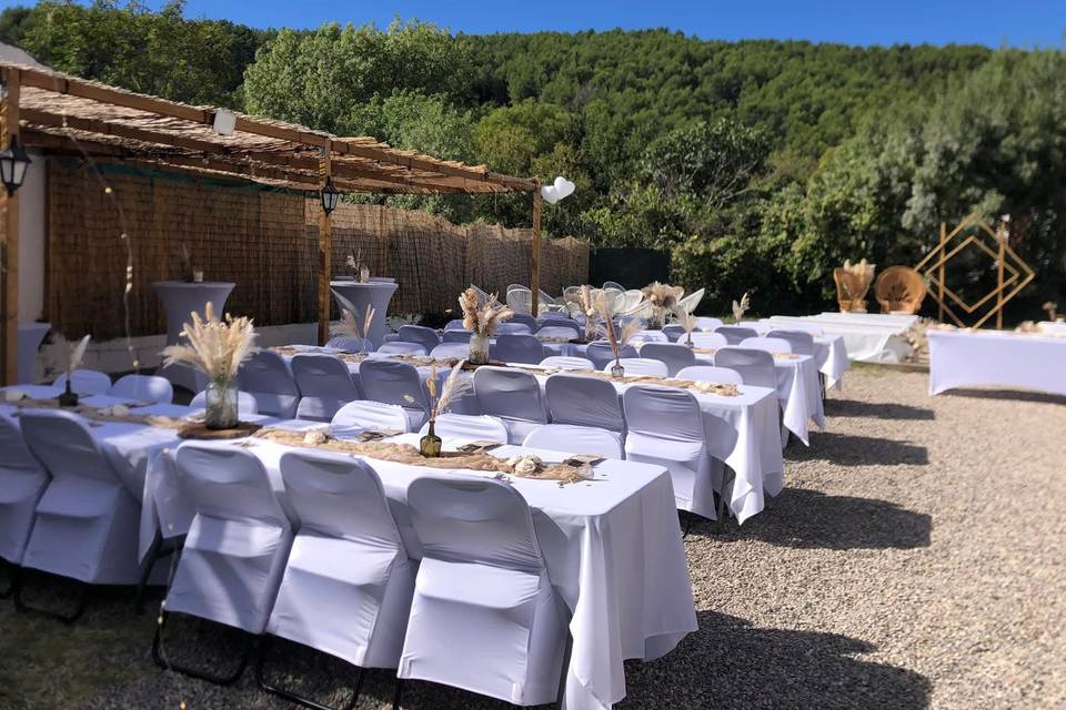 Installation repas jardin