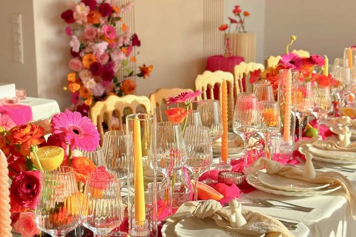 Décoration de table colorée