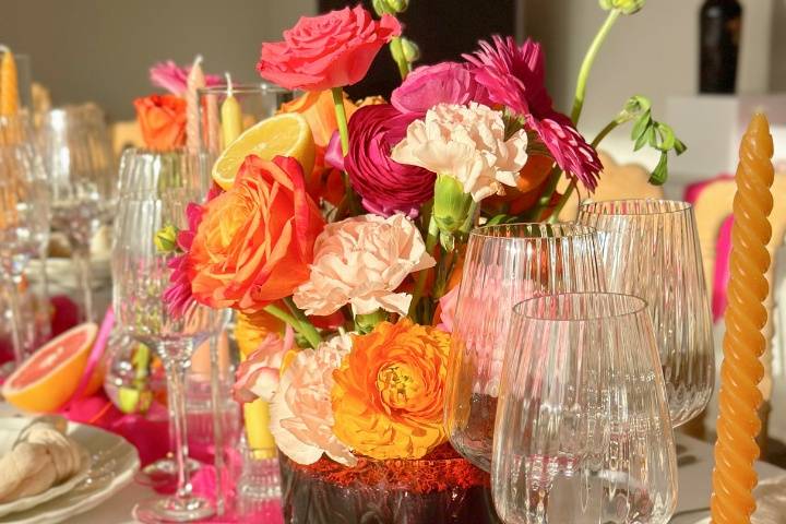 Composition florale colorée