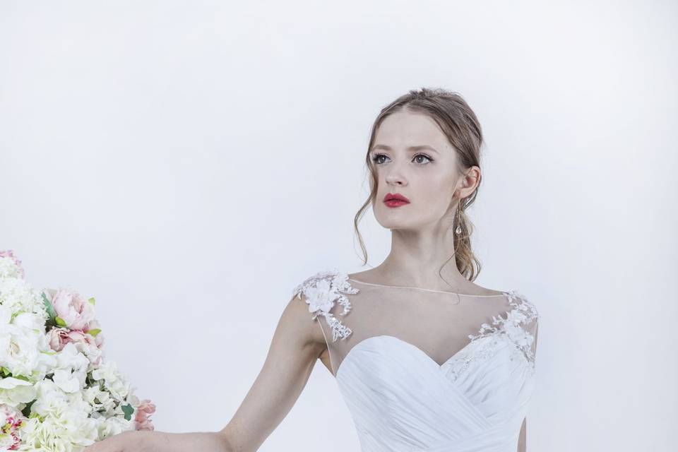 Robe de mariée en mousseline