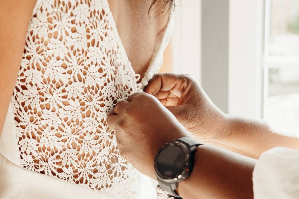 Détail robe de mariée