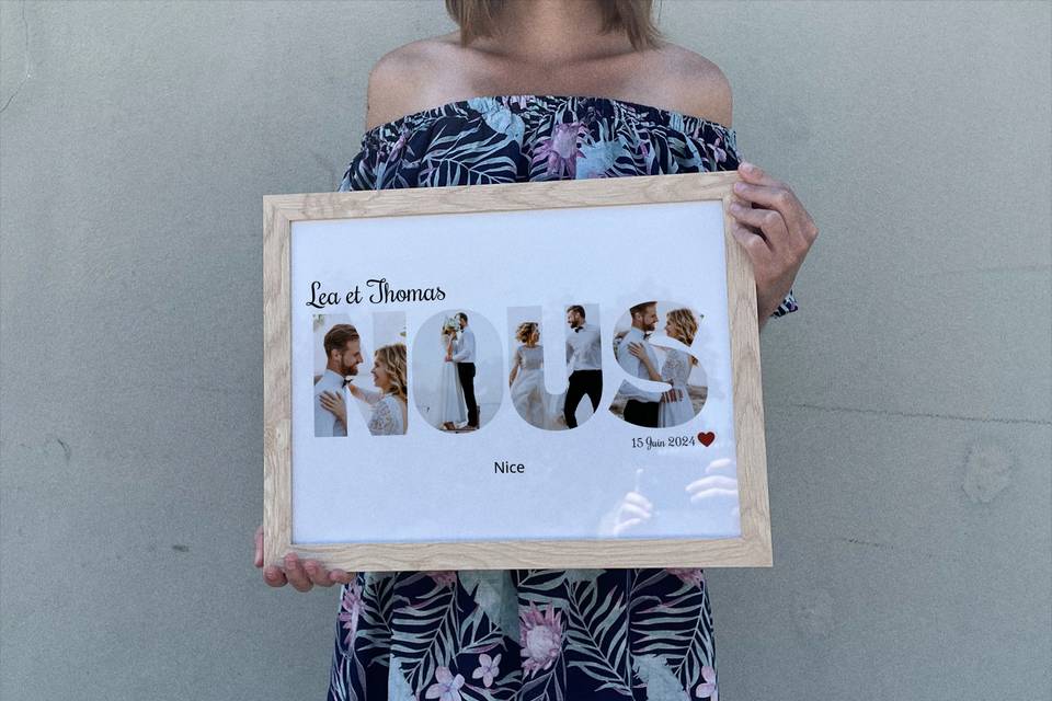 Cadre personnalisé mariage