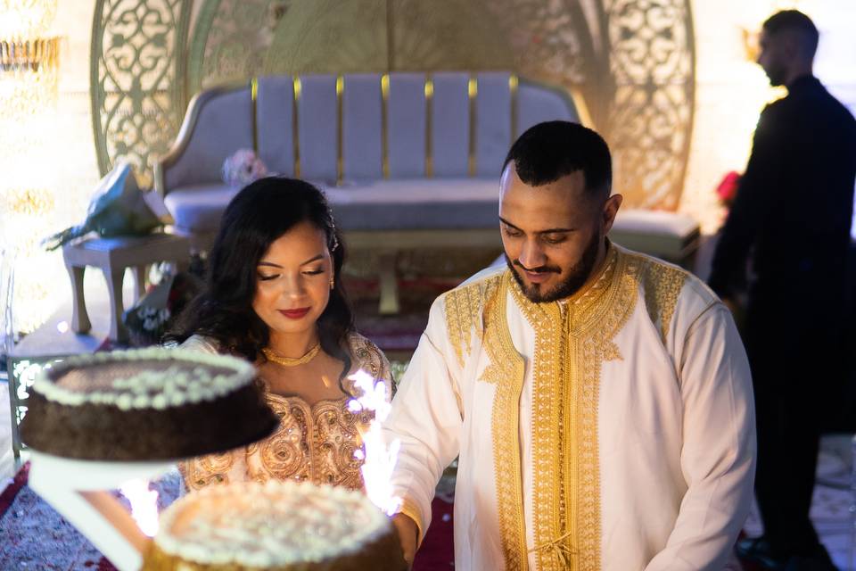 Découpe du wedding cake