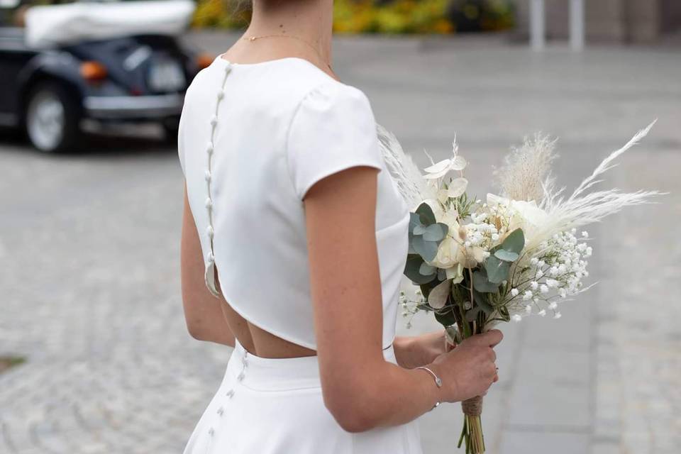 Bouquet de mariée et peigne