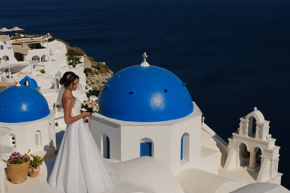 Mariée à Oia, Santorin