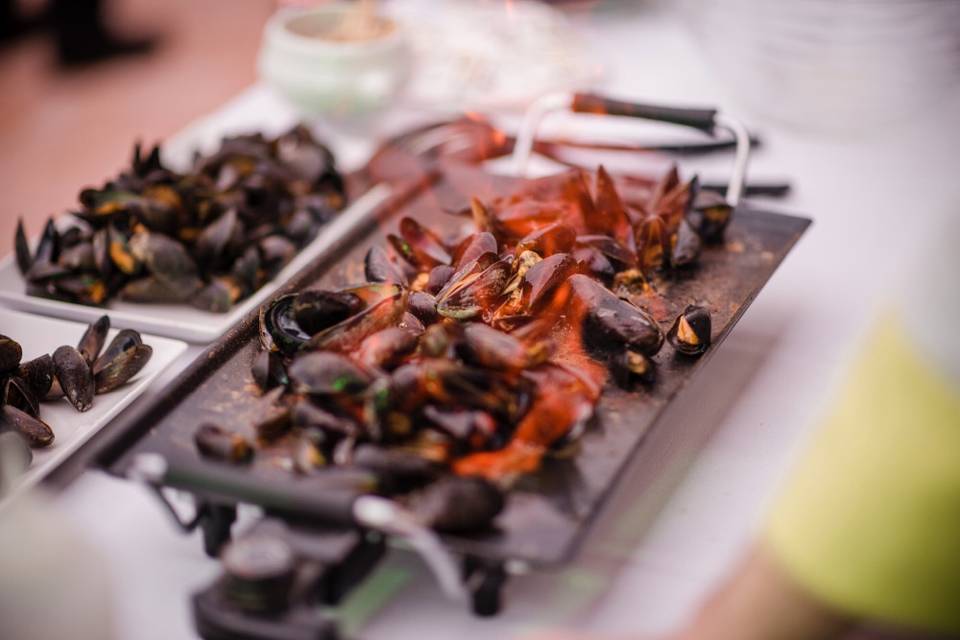 Moules flambées