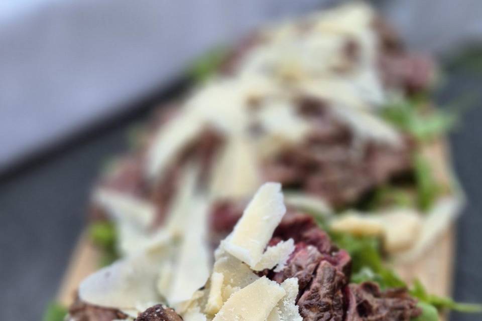 Tagliata de bœuf, parmesan