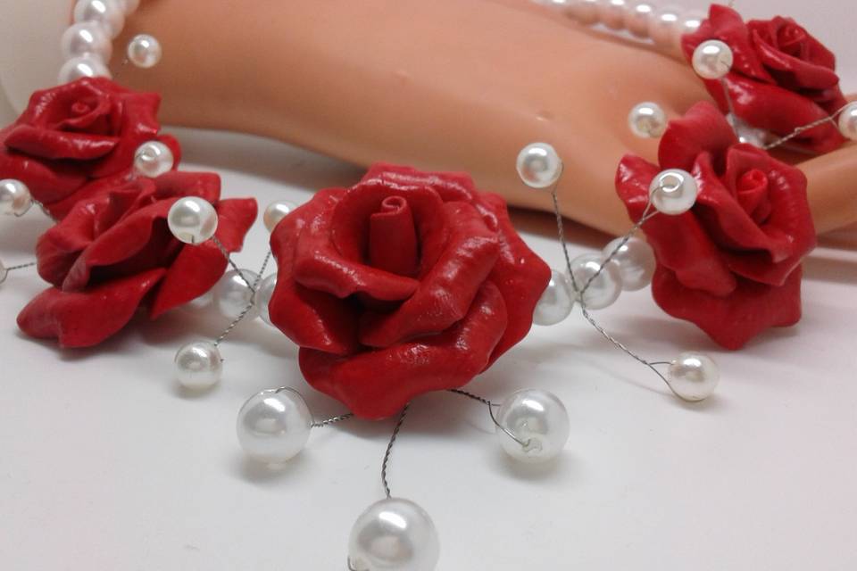 Joli collier avec des roses