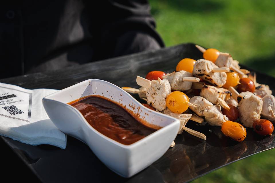 Amuse-bouches sauce, vue rapprochée