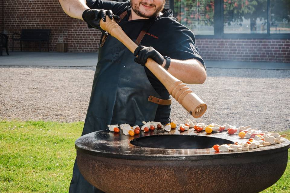 Chef en préparation, vue de face