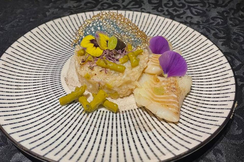 Dos de cabillaud,risotto