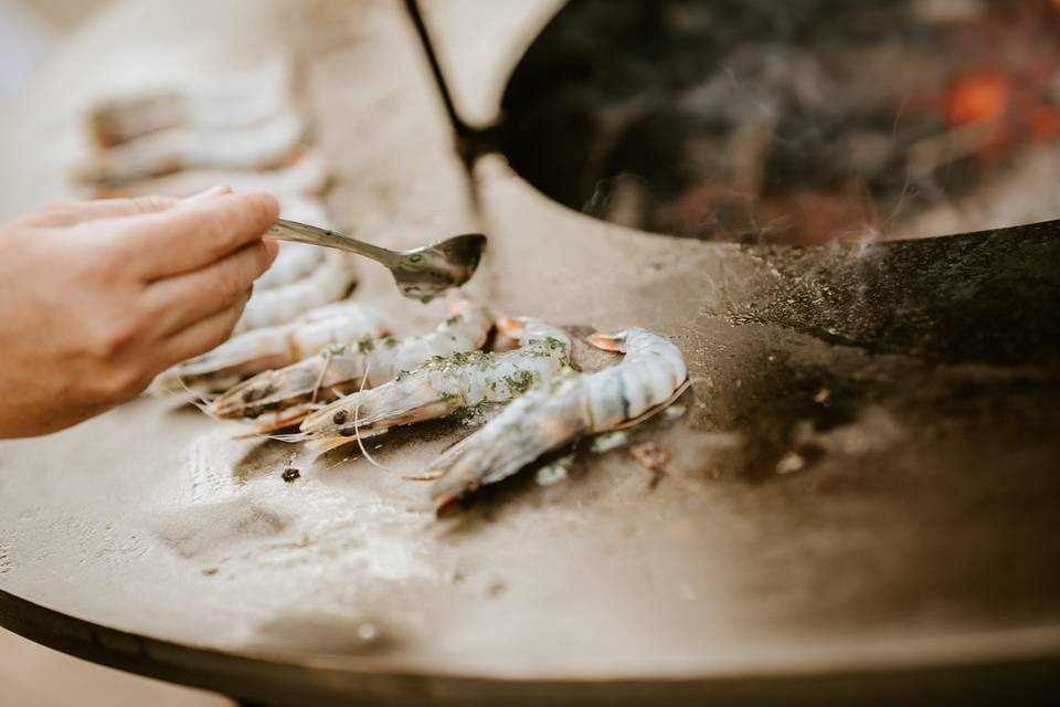 Gambas au braséro