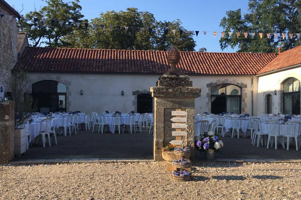 Repas mariage extérieur