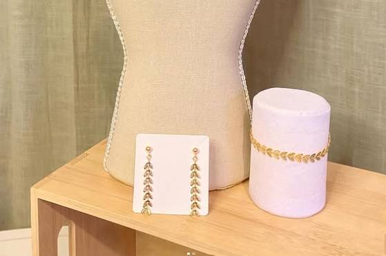 Parure feuille doré