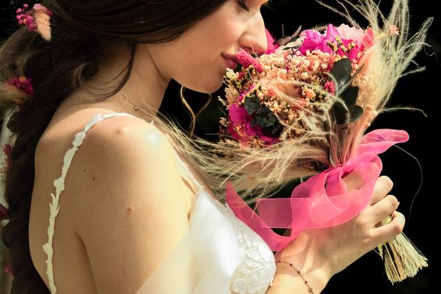 Mariée et bouquet