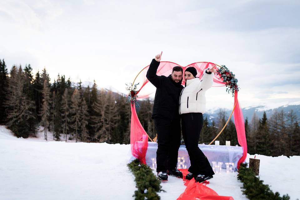 elopement montagne neige
