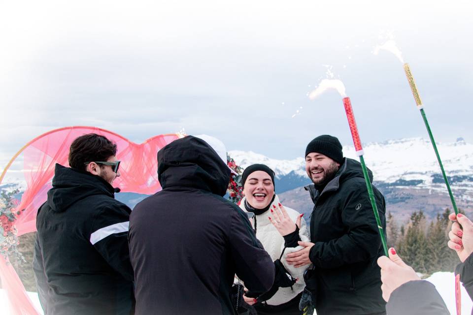 Mariage surprise montagne