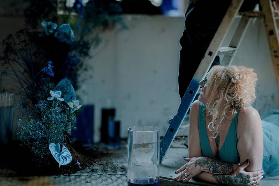 Mariage en bleu indus