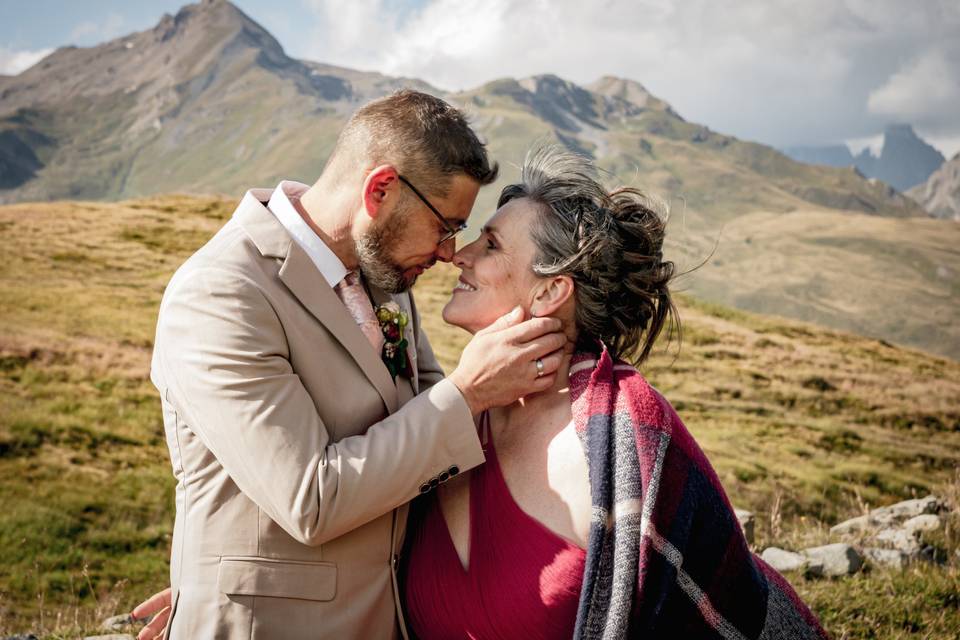 Bisou de pingoin montagne