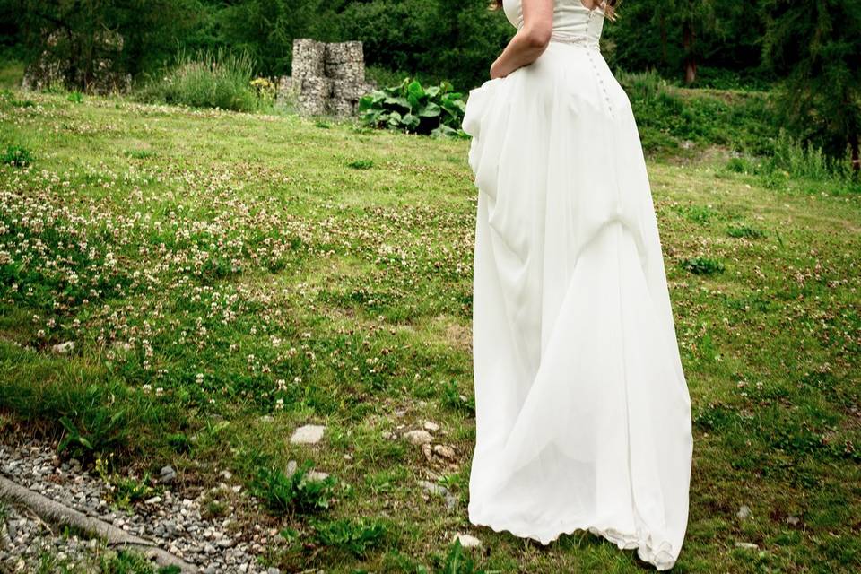 La mariée et son bouquet